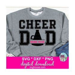 Split Monogram Cheer Dad SVG - Football Cheerleader Dad Cut Files For Silhouette And Cricut - Includes DXF and PNG Files Too