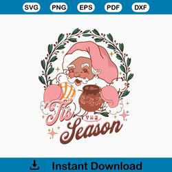 Cute Santa Tis The Season Conchas SVG For Cricut Files