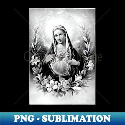 Our Lady of the Sacred Heart - Exclusive PNG Sublimation Download - Vibrant and Eye-Catching Typography