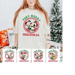 Vintage Disney Characters Christmas Shirt, Mickey And Friends Christmas Shirt, Minnie Daisy Christmas Shirt, Disney Fami