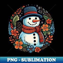 Cute Christmas Snowman - Elegant Sublimation PNG Download - Perfect for Creative Projects