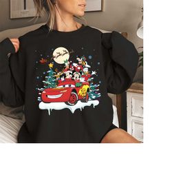 Retro Mickey And friends Christmas Cars Shirt, Lightning McQueen Car Christmas Shirt, Mickey's very merry Christmas part