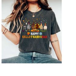 Happy Hallothanksmas Chicken Shirt, Cute Chicken Halloween Shirt, Thanksgiving Happy Hallothanksmas T-Shirt, Gift For Ch