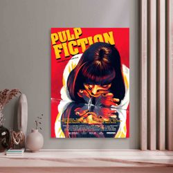 Wall art  Pulp Fiction Movie Poster Canvas Wall Art Home Decor, Movie Poster, Famous Woman Print, Cigarettes Canvas, Wom