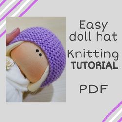 Doll hat knitting tutorial, Easy to follow doll hat instructions