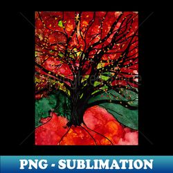 Blazing Red Orange Autumn Tree - Exclusive Sublimation Digital File - Bold & Eye-catching