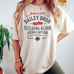 Bailey Brothers Building & Loan Holiday T-Shirt, Merry Christmas Shirt, Christmas Movies Shirt, Holiday Shirt