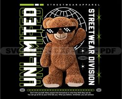 Teddy Bear Stretwear, Teddy Bear Tshirt Design, Streetwear Teddy Bear PNG, Urban, DTG, DTF 63