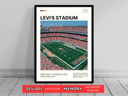 Levi's Stadium San Francisco 49ers Poster NFL Art NFL Stadium Poster Oil Painting Modern Art Travel -1