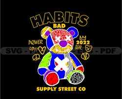 Teddy Bear Stretwear, Teddy Bear Tshirt Design, Streetwear Teddy Bear PNG, Urban, DTG, DTF 83