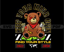 Teddy Bear Stretwear, Teddy Bear Tshirt Design, Streetwear Teddy Bear PNG, Urban, DTG, DTF 101