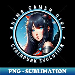 Anime Gamer Girl Cyberpunk Evolution - Stylish Sublimation Digital Download - Unlock Vibrant Sublimation Designs