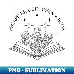 escape reality open a book - instant png sublimation download - bring your designs to life