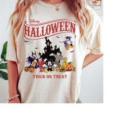 Vintage Disney Halloween Trick Or Treat Shirts, Mickey And Friends Shirt, Magic Kingdom Halloween Shirt, Disney Mickey H
