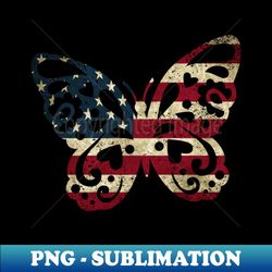 American Flag Butterfly - Decorative Sublimation PNG File - Instantly Transform Your Sublimation Projects