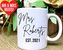 Personalized Mr and Mrs Coffee Mug, Bride Gift, Wedding Gift