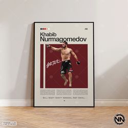 Khabib Nurmagomedov Poster, MMA Poster, Boxing Poster, Sports Poster, Mid-Century Modern, Motivational Poster, Sports Be