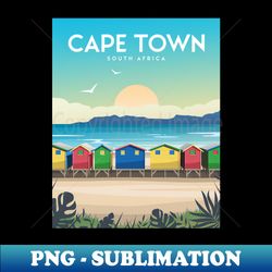 cape town muizenberg beach huts at sunset south africa - signature sublimation png file - perfect for personalization