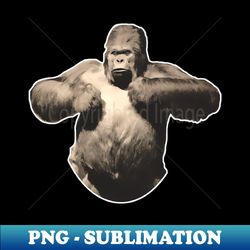 giant gorilla beats its chest - PNG Transparent Sublimation Design - Unleash Your Inner Rebellion