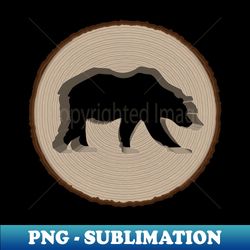wood bear - decorative sublimation png file - create with confidence
