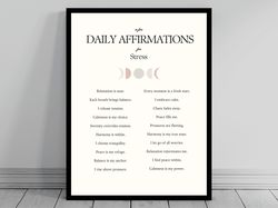 Affirmation Wall Art for Stress  Self Love Positive Affirmations  Words of Affirmation Poster  Daily Affirmations Print