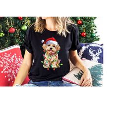 Poodle Christmas Shirt, Christmas Dog Shirt, Christmas Lights Shirt, Christmas Shirt For Women, Dog Lover Shirt, Dog Own