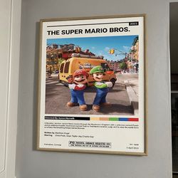 Super Mario Poster, The Super Mario Bros Movie Poster, Super Mario Movie Fan Gift, Mid-century Movie Poster, Mario, Luig