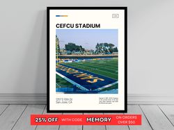 CEFCU Stadium Print  San Jose State Spartans Poster  NCAA Stadium Poster   Oil Painting  Modern Art   Travel Art Print