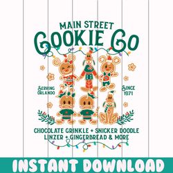 Disney Christmas Cookies Main Street Cookie Go 1971 SVG