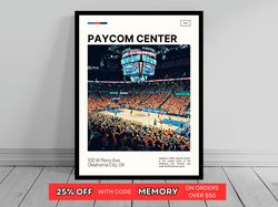 Paycom Center Oklahoma City Thunder Poster NBA Art NBA Arena Poster Oil Painting Modern Art Travel