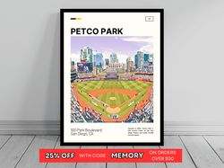 Petco Park San Diego Padres Poster Ballpark Art MLB Stadium Poster Oil Painting Modern Art Travel