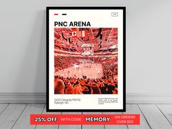 PNC Arena Carolina Hurricanes Poster NHL Art NHL Arena Poster Oil Painting Modern Art Travel Art