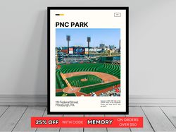 PNC Park Pittsburgh Pirates Poster Ballpark Art MLB Stadium Poster Oil Painting Modern Art Travel