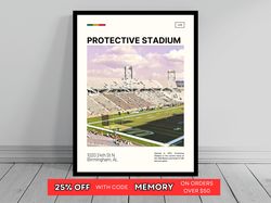 Protective Stadium UAB Blazers Poster NCAA Art NCAA Stadium Poster Oil Painting Modern Art Travel