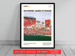 Raymond James Stadium Tampa Bay Buccaneers Poster NFL Art NFL Stadium Poster Oil Painting Modern Art Travel