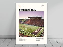 Reser Stadium Oregon State Beavers Poster NCAA Art NCAA Stadium Poster Oil Painting Modern Art Art