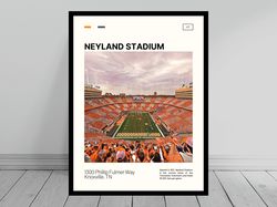 Neyland Stadium Tennessee Football Poster UT Volunteers College Stadium Poster Oil Modern Art Travel Art