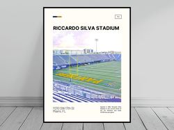 Riccardo Silva Stadium FIU Panthers Poster NCAA Art NCAA Stadium Poster Oil Painting Modern Art Art