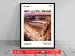 Rocket Mortgage FieldHouse Cleveland Cavaliers Poster NBA Art NBA Arena Poster Oil Painting Modern Art Travel