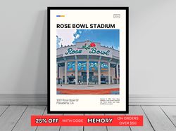 Rose Bowl Stadium UCLA Bruins Poster NCAA Art NCAA Stadium Poster Oil Painting Modern Art Travel Art