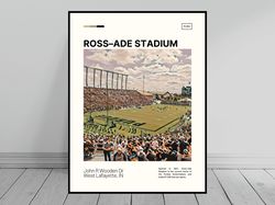Ross-Ade Stadium Purdue Boilermakers Poster NCAA Stadium Poster Oil Painting Modern Art Travel Art