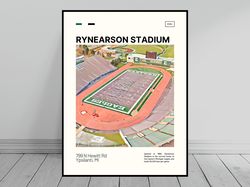 Rynearson Stadium Eastern Michigan Eagles Poster NCAA Stadium Poster Oil Painting Modern Art Travel