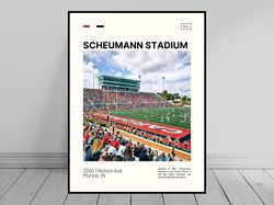 Scheumann Stadium Ball State Cardinals Poster NCAA Art NCAA Stadium Poster Oil Painting Modern Art