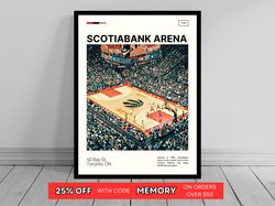 Scotiabank Arena Toronto Raptors Poster NBA Art NBA Arena Poster Oil Painting Modern Art Travel Art