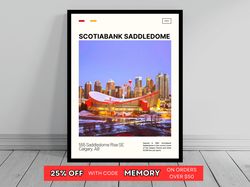 Scotiabank Saddledome Calgary Flames Poster NHL Art NHL Arena Poster Oil Painting Modern Art Travel