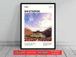 SHI Stadium Rutgers Scarlet Knights Poster NCAA Stadium Poster Oil Painting Modern Art Travel Art