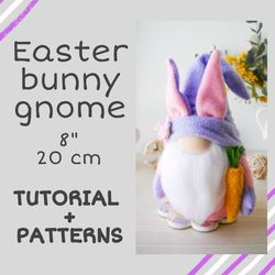 Easter bunny gnome tutorial, patterns. Spring gnome instructions