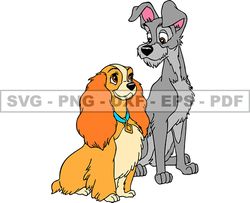 Disney Lady And The Tramp Svg, Good Friend Puppy,  Animals SVG, EPS, PNG, DXF 243