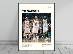 TD Garden Boston Celtics Poster Celtics Banners NBA Arena Poster Oil Painting Modern Art Travel Art