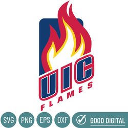 Illinois Chicago Flames Svg, Football Team Svg, Basketball, Collage, Game Day, Football, Instant Download